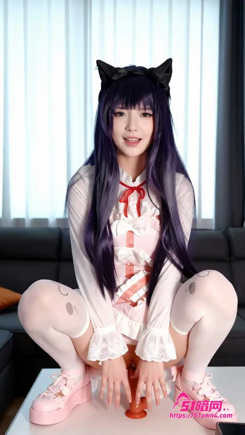 嫩小兔戴猫耳口罩拿粉色棒子玩骚逼2 糖心Vlog女神 嫩小兔 cos五更琉 嫩小兔戴猫耳口罩拿粉色棒子玩骚逼2